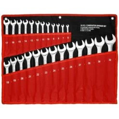 Set Chiavi Combinate 25pz Fisse E Stella 6-32mm In Acciaio Carbonio Con Astuccio