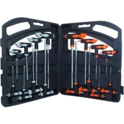 SET 16 PEZZI CHIAVI A T CHROME VANADIUM ESAGONALI E TORX IMPUGNATURA