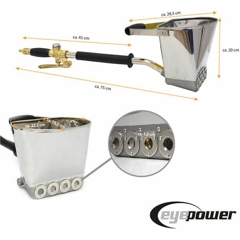 Pistola Per Intonacare 4 Ugelli Per Malta Ad Aria Compressa Di Metallo 4 Pistola Per Intonacare 4 Ugelli Per Malta Ad Aria Compressa Di Metallo - immagine 4