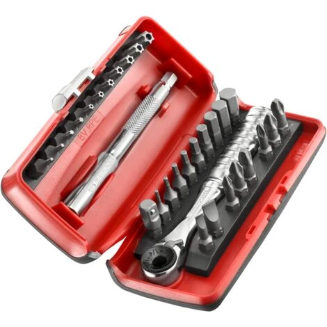 Valigetta 31 Pezzi Cricchetto Porta Punte R.PE 1/4'' + 28 Inserti 1/4 FACOM - R.PEJ31PB 1 Valigetta 31 Pezzi Cricchetto Porta Punte R.PE 1/4'' + 28 Inserti 1/4 FACOM - R.PEJ31PB
