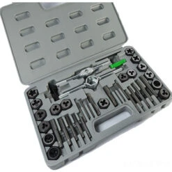 KIT FILIERA 40 PEZZI PZ CASSETTA FILIERE MASCHI E FEMMINE