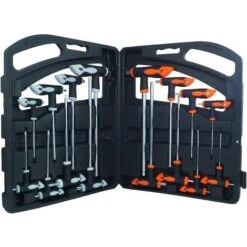 CHIAVI ESAGONALI + TORX - A T LUNGHE - 16PZ - CON IMPUGNATURA + VALIGETTA