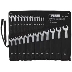 SET KIT 25 PZ CHIAVI COMBINATE SATINATE METRICHE 6-32 MM FERVI 0544