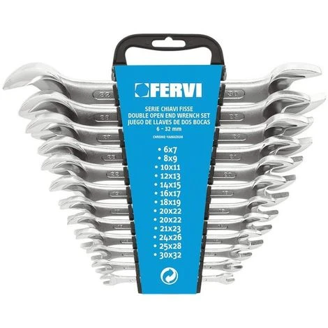 SET KIT 12 PZ CHIAVI METRICHE FISSE FERVI 0222 1 SET KIT 12 PZ CHIAVI METRICHE FISSE FERVI 0222