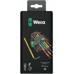 Wera 967/9 TX BO Assortimento Di Chiavi A L Per Viti TORX BO Multicolour BlackLaser 9 Pezzi