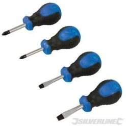 Cacciavite Giravite Nano Silverline Set 4 Pz Acciaio Cromo Manico Antiscivolo