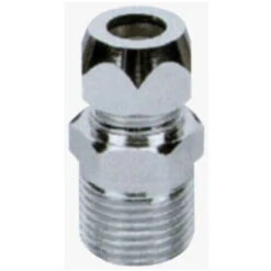 Nipplo Niples Ottone Cromato Maschio Completo Per Tubo Rame F-m D10 Mm X 1/2