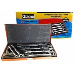 Set Chiavi Combinate A Cricchetto 8 10 13 14 17 19 Mm Cromo Vanadium In Valigia