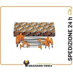 Beta SERIE DI 6 CHIAVI MASCHIO PIEGATE CON IMPUGNATURA PER VITI CON IMPRONTA TORX® CROMATE ART. 97TTX/S6