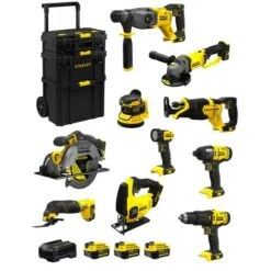STANLEY FatMax Kit SVK1001 (SFMCH900+SFMCG400+SFMCD711+SFMCF800+SFMCS500 +SFMCS600+SFMCW220+SFMCS300+SFMCE500+SFMCL020+3 X4,0Ah)