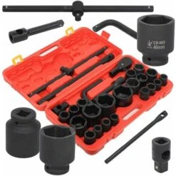 CHIAVI A BUSSOLA ESAGONALI 3/4 E 1 26 PZ CAMION TRATTORI CON CRICCHETTO