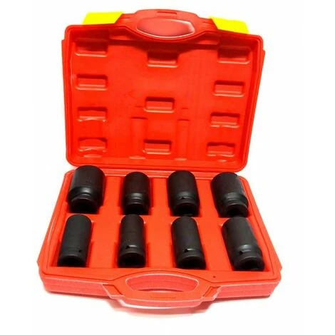 SET DI CHIAVI BUSSOLA AD IMPATTO DA 1 - 8 PEZZI 22 -41 Mm LUNGHEZZA 80 Mm 1 SET DI CHIAVI BUSSOLA AD IMPATTO DA 1 - 8 PEZZI 22 -41 Mm LUNGHEZZA 80 Mm