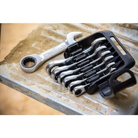 STANLEY FMMT82900-0 Set 7 Chiavi Combinate A Cricchetto Corte 3 STANLEY FMMT82900-0 Set 7 Chiavi Combinate A Cricchetto Corte - immagine 3