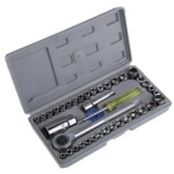 SET CHIAVI A BUSSOLA CON CRICCHETTO KIT 40 PEZZI CON GIRAVITE VALIGETTA