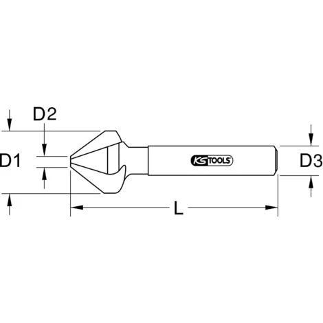 KS TOOLS Fresa P.svasare+sbavare HSS 90°,6,3mm 2 KS TOOLS Fresa P.svasare+sbavare HSS 90°,6,3mm - immagine 2