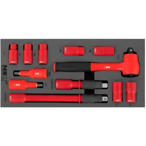 MSW Set Di Chiavi A Bussola Isolate Kit Da 12 Pezzi VDE 1000 V Chiave A Cricchetto 4 MSW Set Di Chiavi A Bussola Isolate Kit Da 12 Pezzi VDE 1000 V Chiave A Cricchetto - immagine 4