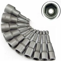 10 Pezzi Chiavi A Bussola Per Avvitatore, Chiave A Bussola Avvitatore Magnetico Da 6 Mm -19 Mm Chiavi A Tubo Set Chiavi A Bussola, Cambio Rapido, Per Trapano Avvitatore Pistola Pneumatica