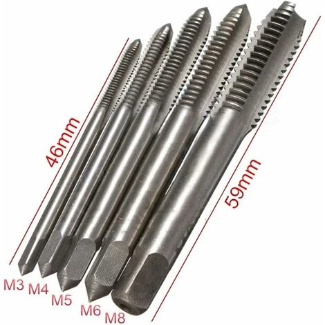 Maschi Per Filettatura A Macchina LangRay, Set Da 5 Pezzi Assortimento Di Maschi Con Elica Dritta M3, M4, M5, M6, M8 Inserto Filettato In Acciaio Rivestito In Titanio, Vite Metrica Con Filettatura A M 3 Maschi Per Filettatura A Macchina LangRay, Set Da 5 Pezzi Assortimento Di Maschi Con Elica Dritta M3, M4, M5, M6, M8 Inserto Filettato In Acciaio Rivestito In Titanio, Vite Metrica Con Filettatura A M - immagine 3