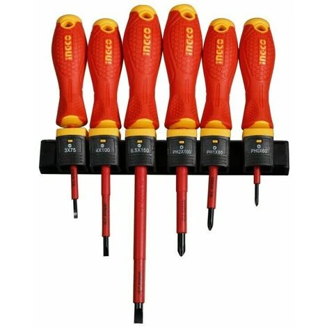 Cacciaviti Elettricista Punta Magnetica A Croce E Taglio Giraviti Isolanti INGCO 1 Cacciaviti Elettricista Punta Magnetica A Croce E Taglio Giraviti Isolanti INGCO