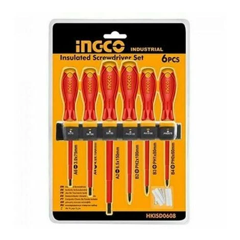 Cacciaviti Elettricista Punta Magnetica A Croce E Taglio Giraviti Isolanti INGCO 3 Cacciaviti Elettricista Punta Magnetica A Croce E Taglio Giraviti Isolanti INGCO - immagine 3