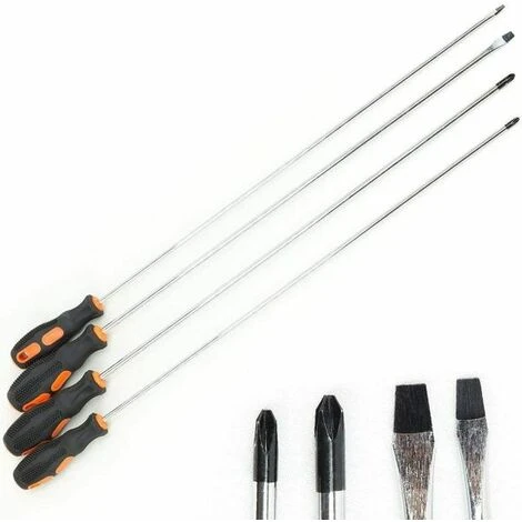 Set 4 Cacciaviti Giravite Extra Lunghi 450mm Chrome Vanadium Con Punta Magnetica 1 Set 4 Cacciaviti Giravite Extra Lunghi 450mm Chrome Vanadium Con Punta Magnetica