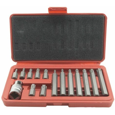 Chiavi Bussole Torx Esagonal 15pz Cricchetto H10 Corte Lunghe T20-T55 Atacco 1/2 1 Chiavi Bussole Torx Esagonal 15pz Cricchetto H10 Corte Lunghe T20-T55 Atacco 1/2