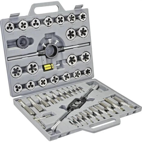 TOOLCRAFT TO-7199877 KIT Maschi E Filiere 45 Parti HSS Metrica M6, M8, M10, M12, M14, M16, M18, M20, M22, M24 3 TOOLCRAFT TO-7199877 KIT Maschi E Filiere 45 Parti HSS Metrica M6, M8, M10, M12, M14, M16, M18, M20, M22, M24 - immagine 3