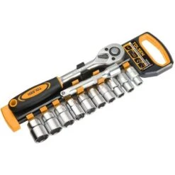 SET 12PZ CRICCHETTO REVERSIBILE CON BUSSOLE DA 1/2" TOLSEN