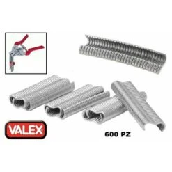 KIT DI 600 GRAFFETTE PUNTE A M - ANELLO DI MAIALE X PINZA PER RECINZIONI VALEX