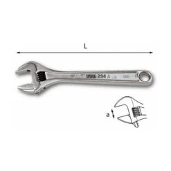 USAG 294 A Chiave Inglese A Rullino Scorrevole Regolabile Cromata Testa 15° Da 110 Mm