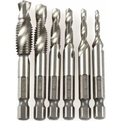 MINKUROW Maschiatore Esagonale Trapano Con Codolo Esagonale Maschiatore A Vite Esagonale Utensili Maschiatore A Macchina Hss Maschiatore Esagonale Hss Maschiatore A Spirale M3-M10 6 Pz