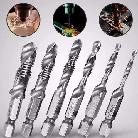 MINKUROW Maschiatore Esagonale Trapano Con Codolo Esagonale Maschiatore A Vite Esagonale Utensili Maschiatore A Macchina Hss Maschiatore Esagonale Hss Maschiatore A Spirale M3-M10 6 Pz 2 MINKUROW Maschiatore Esagonale Trapano Con Codolo Esagonale Maschiatore A Vite Esagonale Utensili Maschiatore A Macchina Hss Maschiatore Esagonale Hss Maschiatore A Spirale M3-M10 6 Pz - immagine 2