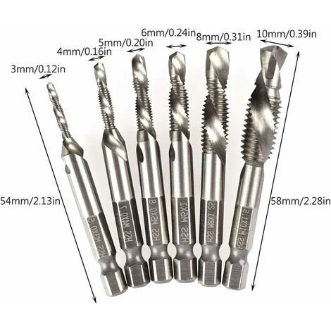 MINKUROW Maschiatore Esagonale Trapano Con Codolo Esagonale Maschiatore A Vite Esagonale Utensili Maschiatore A Macchina Hss Maschiatore Esagonale Hss Maschiatore A Spirale M3-M10 6 Pz 3 MINKUROW Maschiatore Esagonale Trapano Con Codolo Esagonale Maschiatore A Vite Esagonale Utensili Maschiatore A Macchina Hss Maschiatore Esagonale Hss Maschiatore A Spirale M3-M10 6 Pz - immagine 3