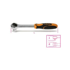 Beta CRICCHETTO REVERSIBILE CON ATTACCO QUADRO MASCHIO 1/2'' 200 MM