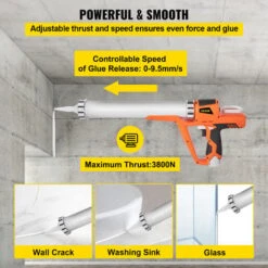 VEVOR Pistole Per Calafataggio A Mano Spinta, 0-4000N Pistola Silicone Professionale Adatta Per Cartuccia In Tensione, 12V Pistola Per Calafataggio In Alluminio Per Riempire Fessure E Crepe Di Porta -Negozio al dettaglio Ks Tools || No name || Beta 82818330 3