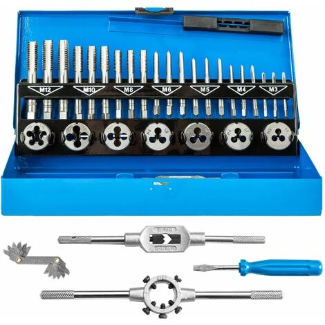 Set Di Utensili Per Filettare Da 32 Pz. - Maschi Per Filettare, Filiere Per Filettare 1 Set Di Utensili Per Filettare Da 32 Pz. - Maschi Per Filettare, Filiere Per Filettare