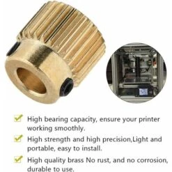 10 Pezzi Ruota Estrusore In Ottone 26/40 Denti Ruota In Ottone Per CR-10.CR-10S, Estrusore Ender 3, Ender 3 Pro, MK7 MK8 (26 Denti) -Negozio al dettaglio Ks Tools || No name || Beta 85909557 3