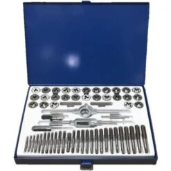 KIT MASCHI FILIERA FILIERE FILETTATURA 40 PZ VALIGETTA METALLO MASCHI FEMMINE 390