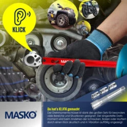 MASKO® Chiave Dinamometrica 6 Pz. Set 40-210Nm 1/2 ' CV Con 3 Attacchi Da 17 Mm, 19 Mm, 21 Mm E Prolunga Da 125 Mm Con Custodia +/- 4% Di Tolleranza Chiave Per Pneumatici Chiave Dinamometrica Per Auto -Negozio al dettaglio Ks Tools || No name || Beta 86896691 5