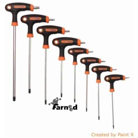 SET 9 PZ CHIAVI TORX A T CHROME VANADIUM TESTA CON FORO DA T10 - T50 HOT 1 SET 9 PZ CHIAVI TORX A T CHROME VANADIUM TESTA CON FORO DA T10 - T50 HOT