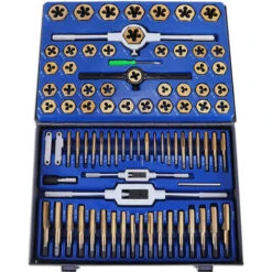 VEVOR Set Maschi E Filiera 86 Pezzi Filettatura E Maschiatura Per Filettatura Assortimento Di Elicoidi Per Riparazione Di Filettature Filiere E Maschi In Acciaio Al Tungsteno Tap E Die Set 86 Pezzi