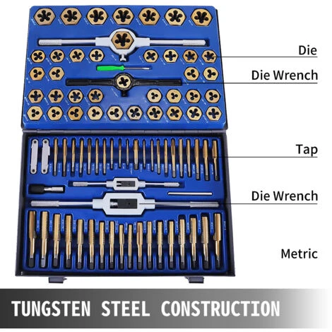VEVOR Set Maschi E Filiera 86 Pezzi Filettatura E Maschiatura Per Filettatura Assortimento Di Elicoidi Per Riparazione Di Filettature Filiere E Maschi In Acciaio Al Tungsteno Tap E Die Set 86 Pezzi 3 VEVOR Set Maschi E Filiera 86 Pezzi Filettatura E Maschiatura Per Filettatura Assortimento Di Elicoidi Per Riparazione Di Filettature Filiere E Maschi In Acciaio Al Tungsteno Tap E Die Set 86 Pezzi - immagine 3