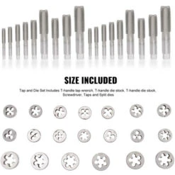 VEVOR Set Maschi E Filiere Per Filettatura 60 Pezzi Filettatura E Maschiatura Maschi E Filiere Professionali In Acciaio Al Carbonio Per Macchine Utensili, Moduli Di Precisione, Trasformatori Di Tensio -Negozio al dettaglio Ks Tools || No name || Beta 92209267 3