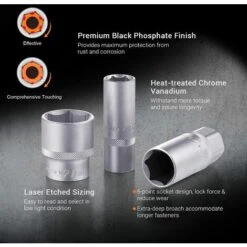 TACKLIFE Set Di Chiavi A Bussola, 119 Pezzi, Chiave A Cricchetto Reversibile Da 1/2"e 1/4", Maniglia Girevole, Barra Di Prolunga, Custodia Per Conducente, Kit Di Attrezzi Meccanici Per Auto - SWS5A 7 TACKLIFE Set Di Chiavi A Bussola, 119 Pezzi, Chiave A Cricchetto Reversibile Da 1/2"e 1/4", Maniglia Girevole, Barra Di Prolunga, Custodia Per Conducente, Kit Di Attrezzi Meccanici Per Auto - SWS5A -Negozio al dettaglio Ks Tools || No name || Beta 95136962 3