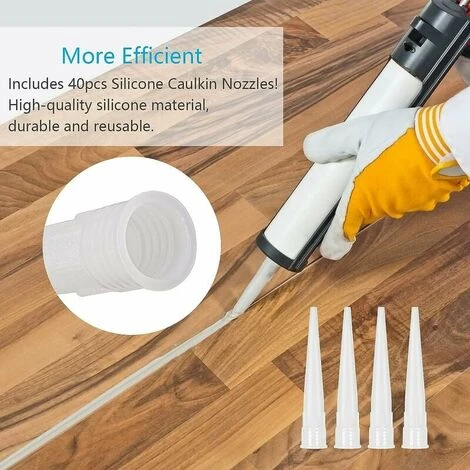 40pcs Punta Ugello Cartuccia Pistola In Silicone Punte In Silicone Ugelli Di Ricambio Per Sigillante Adesivo Siliconico Con Raschietto In Plastica Per Mastice Di Ricambio Estensione Mastice 3 40pcs Punta Ugello Cartuccia Pistola In Silicone Punte In Silicone Ugelli Di Ricambio Per Sigillante Adesivo Siliconico Con Raschietto In Plastica Per Mastice Di Ricambio Estensione Mastice - immagine 3