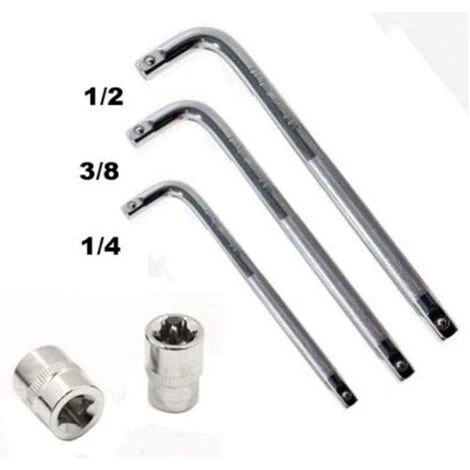 Chiavi Bussola Torx Femmina E4-E24 Set 26pz Prolunghe Angolo 1/2 3/8 1/2 4 Chiavi Bussola Torx Femmina E4-E24 Set 26pz Prolunghe Angolo 1/2 3/8 1/2 - immagine 4