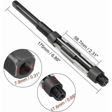Alesatore A Mano Quadrato HSS Fresa Per Utensili In Metallo Regolabile Alesatore A Mano Impostazione Fori 17-19 Mm 6 Scanalature 2 Alesatore A Mano Quadrato HSS Fresa Per Utensili In Metallo Regolabile Alesatore A Mano Impostazione Fori 17-19 Mm 6 Scanalature - immagine 2