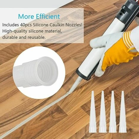 40pcs Ugello Punta Cartuccia Di Pistola In Silicone Punte In Silicone Ugelli Di Ricambio Per Sigillante Adesivo In Silicone Con Raschietto In Plastica Per La Sostituzione Dell'Estensione Del Calafatag 3 40pcs Ugello Punta Cartuccia Di Pistola In Silicone Punte In Silicone Ugelli Di Ricambio Per Sigillante Adesivo In Silicone Con Raschietto In Plastica Per La Sostituzione Dell'Estensione Del Calafatag - immagine 3