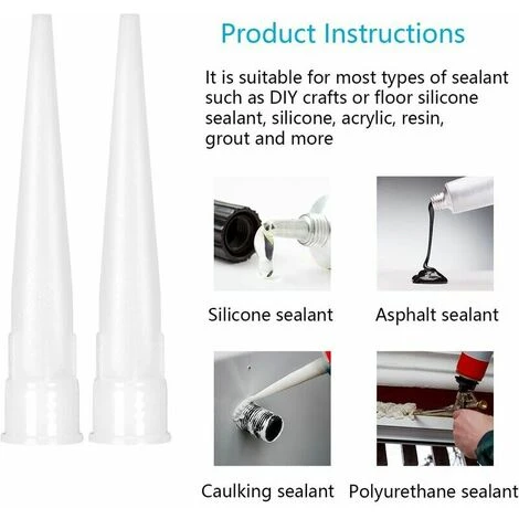40pcs Ugello Punta Cartuccia Di Pistola In Silicone Punte In Silicone Ugelli Di Ricambio Per Sigillante Adesivo In Silicone Con Raschietto In Plastica Per La Sostituzione Dell'Estensione Del Calafatag 5 40pcs Ugello Punta Cartuccia Di Pistola In Silicone Punte In Silicone Ugelli Di Ricambio Per Sigillante Adesivo In Silicone Con Raschietto In Plastica Per La Sostituzione Dell'Estensione Del Calafatag - immagine 5