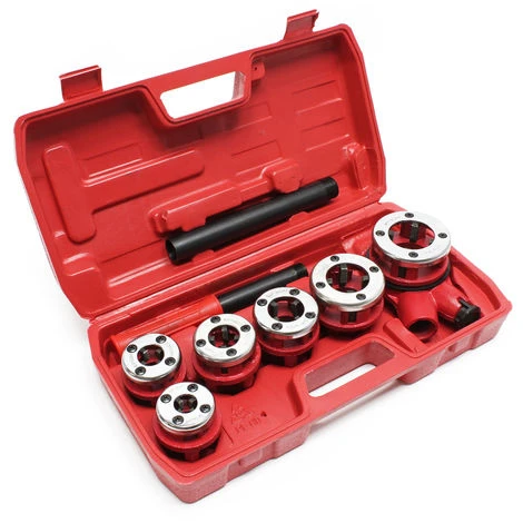 Filiera Manuale A Cricco, Set 9 Pezzi Per Filettatura Tubi Idraulici, Filettatrice 1 Filiera Manuale A Cricco, Set 9 Pezzi Per Filettatura Tubi Idraulici, Filettatrice